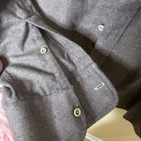 Untuckit Shirt Mens XXL Brown Button Up Flannel Long Sleeve Pocket Casual - Picture 7 of 10